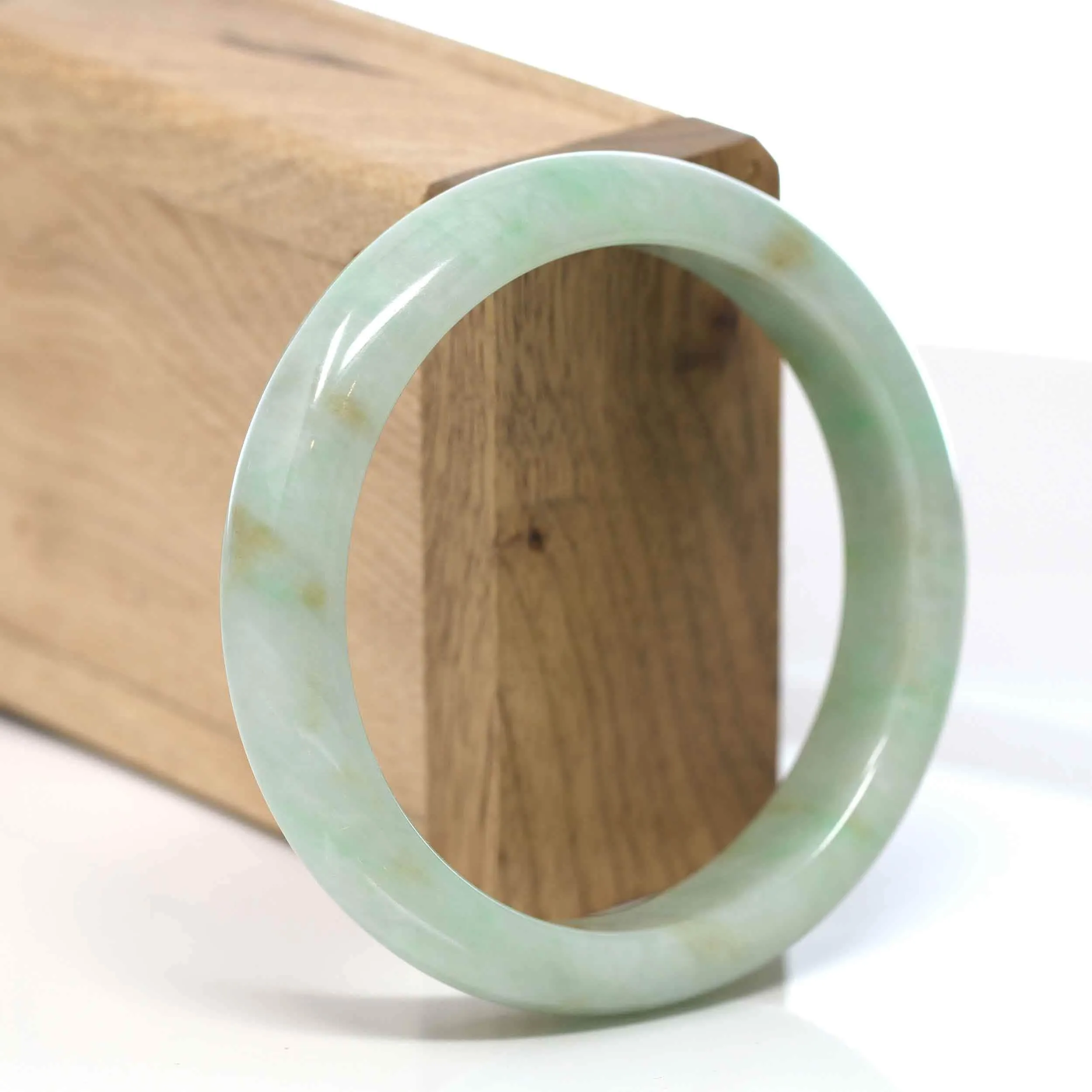 RealJade® "Classic Bangle" Blue Green Natural Burmese Jadeite Jade Bangle ( 57.8 mm )#305