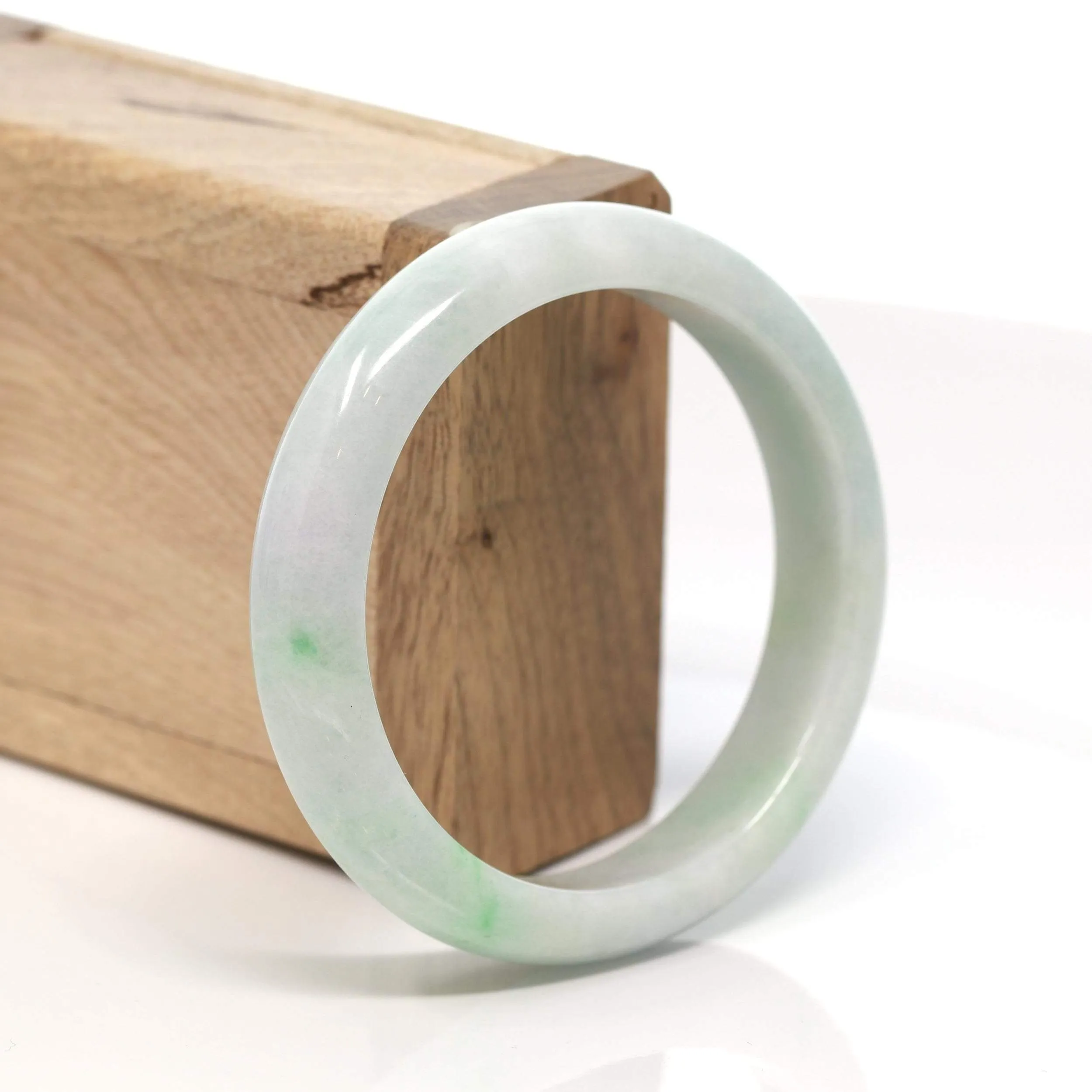 RealJade® "Classic Bangle" Genuine Burmese Green Jadeite Jade Bangle Bracelet (56.8 mm) #172