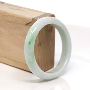 RealJade® "Classic Bangle" Genuine Burmese Green Jadeite Jade Bangle Bracelet (56.8 mm) #172