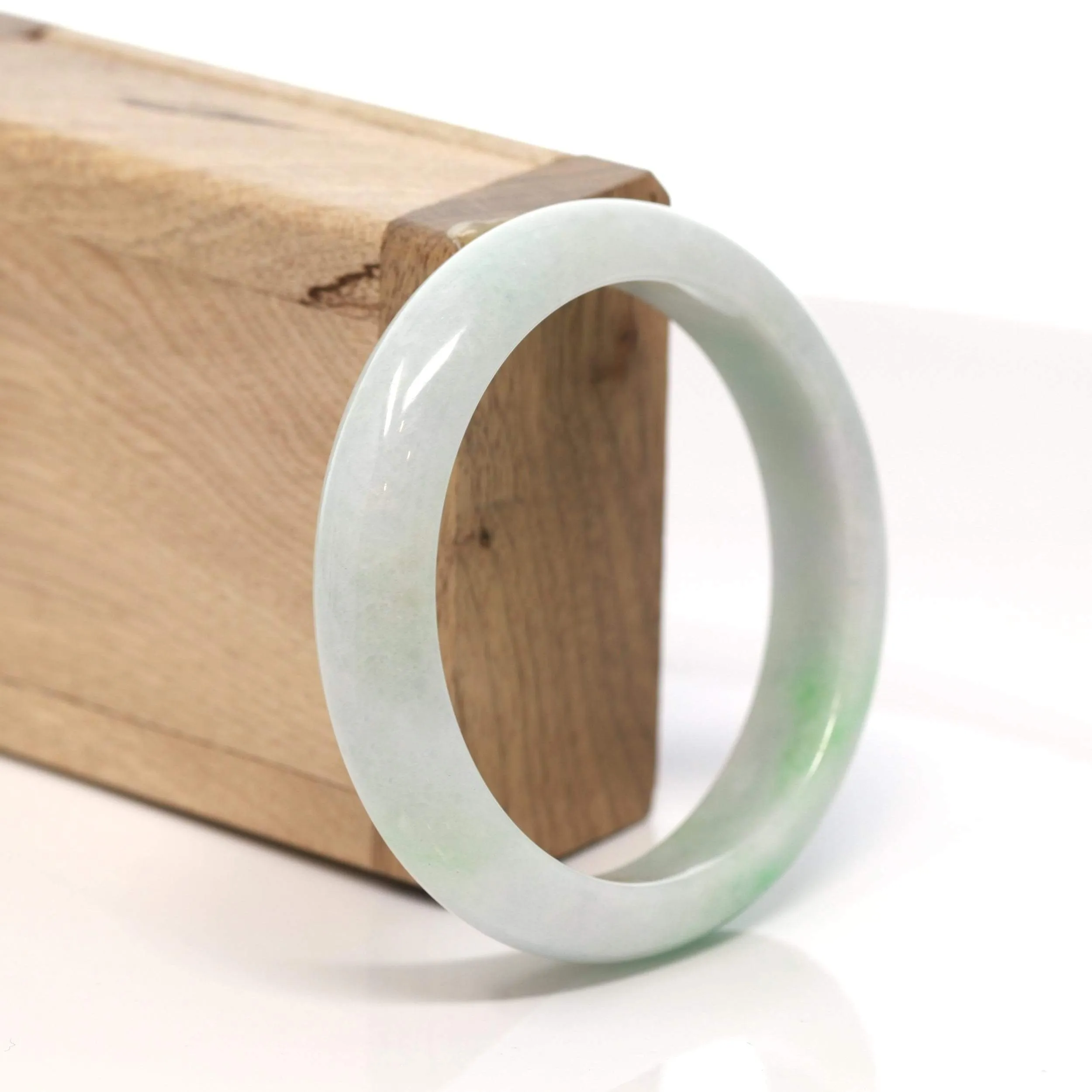 RealJade® "Classic Bangle" Genuine Burmese Green Jadeite Jade Bangle Bracelet (56.8 mm) #172