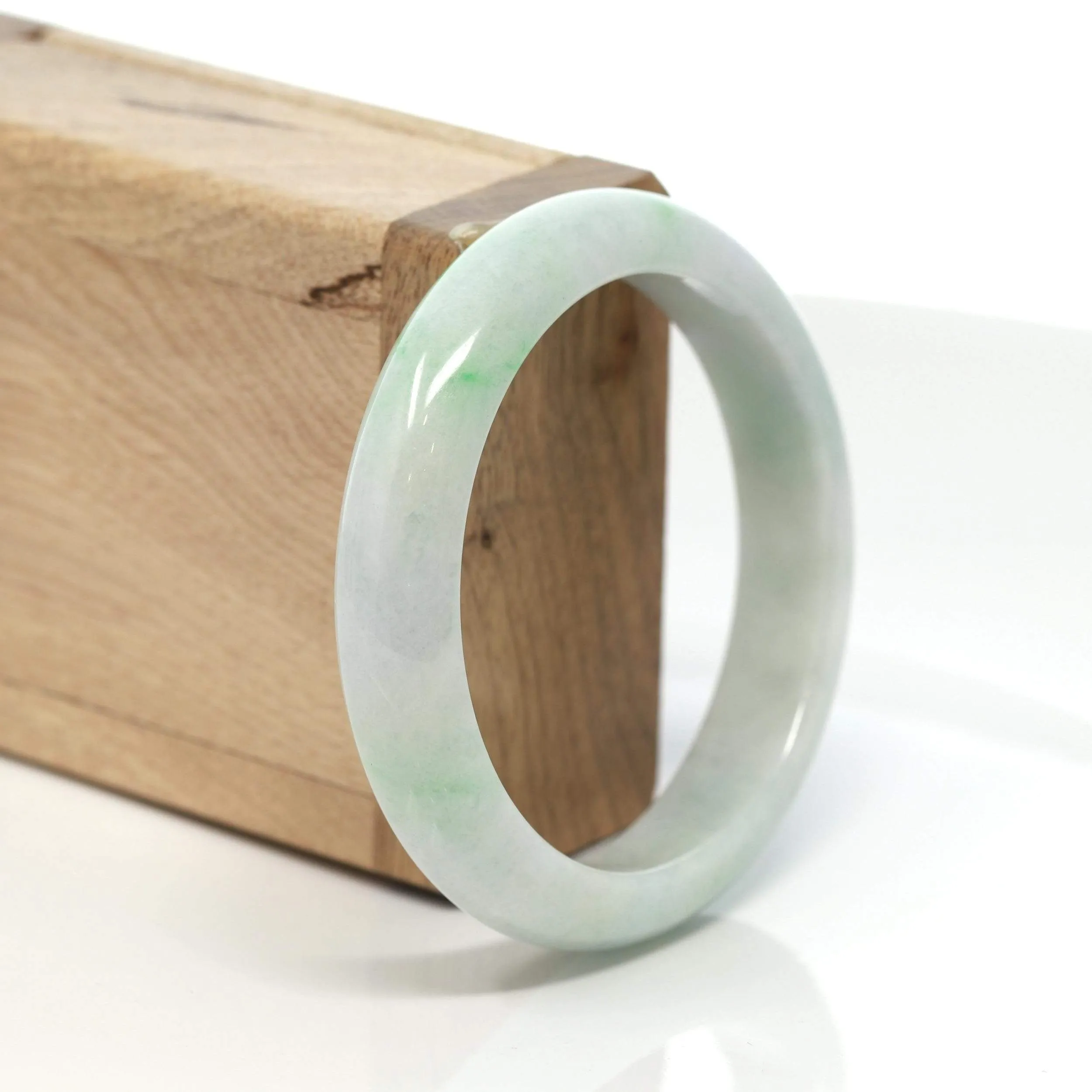 RealJade® "Classic Bangle" Genuine Burmese Green Jadeite Jade Bangle Bracelet (56.8 mm) #172