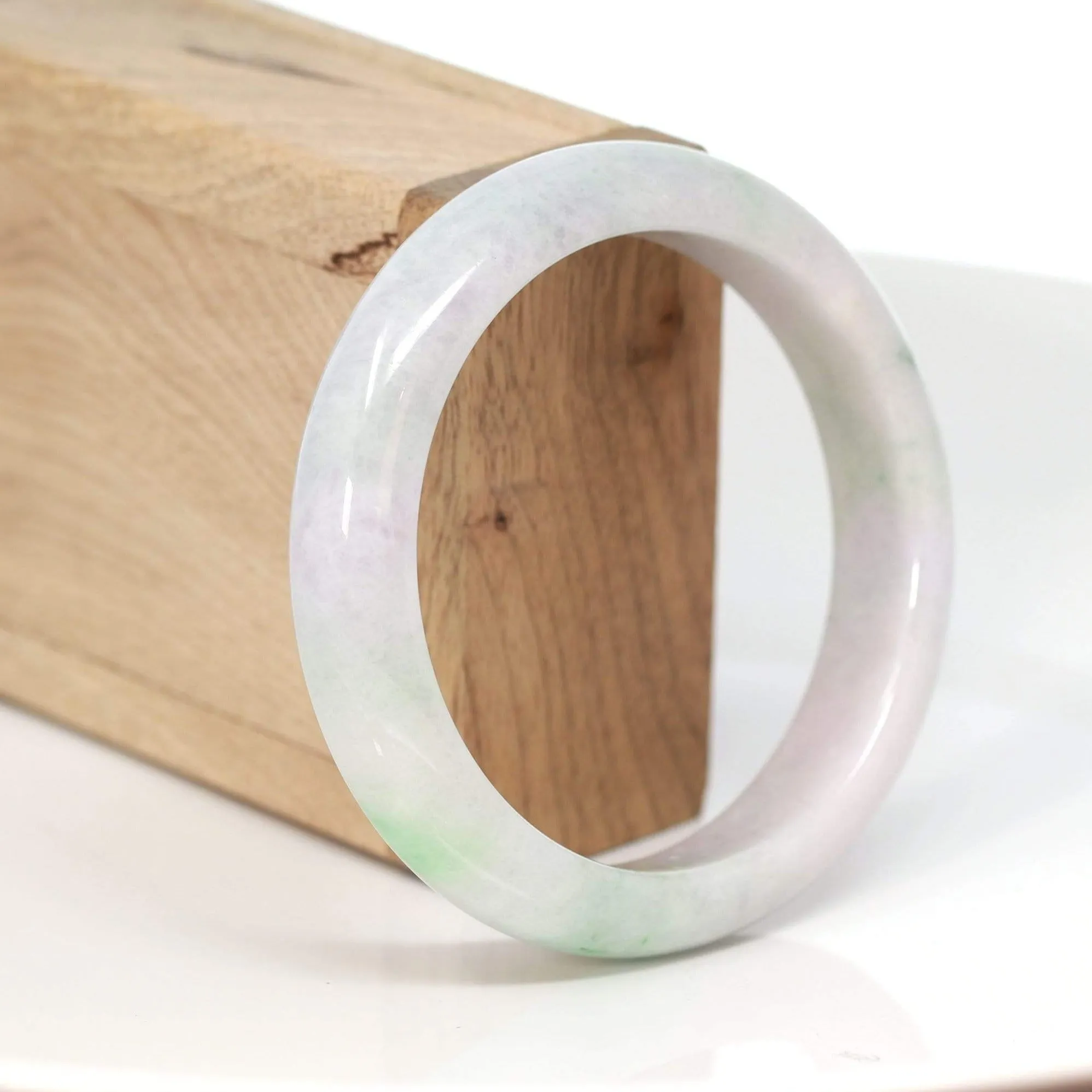 RealJade® "Classic Bangle" Genuine Burmese Green Jadeite Jade Bangle Bracelet (58.3 mm) #201