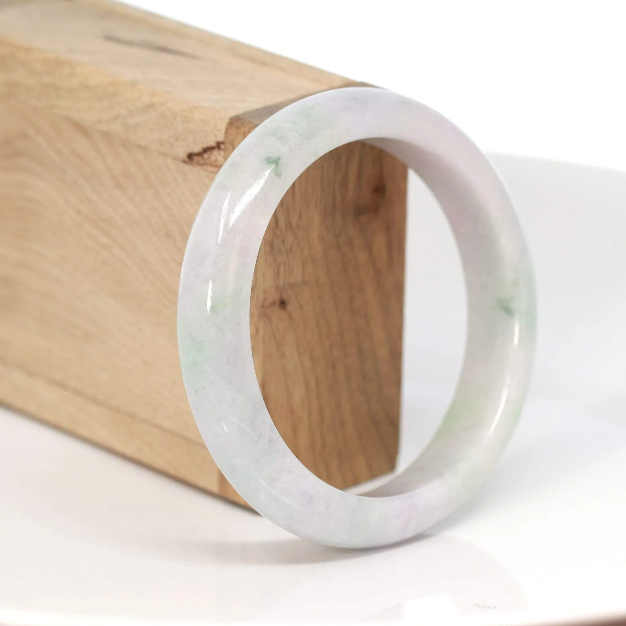 RealJade® "Classic Bangle" Genuine Burmese Green Jadeite Jade Bangle Bracelet (58.3 mm) #201