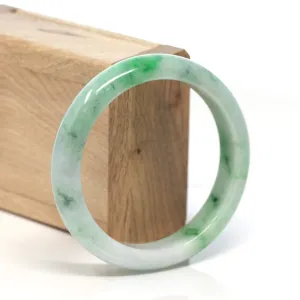 RealJade® "Classic Bangle" Genuine Burmese Green Jadeite Jade Bangle Bracelet ( 58.3mm) #133