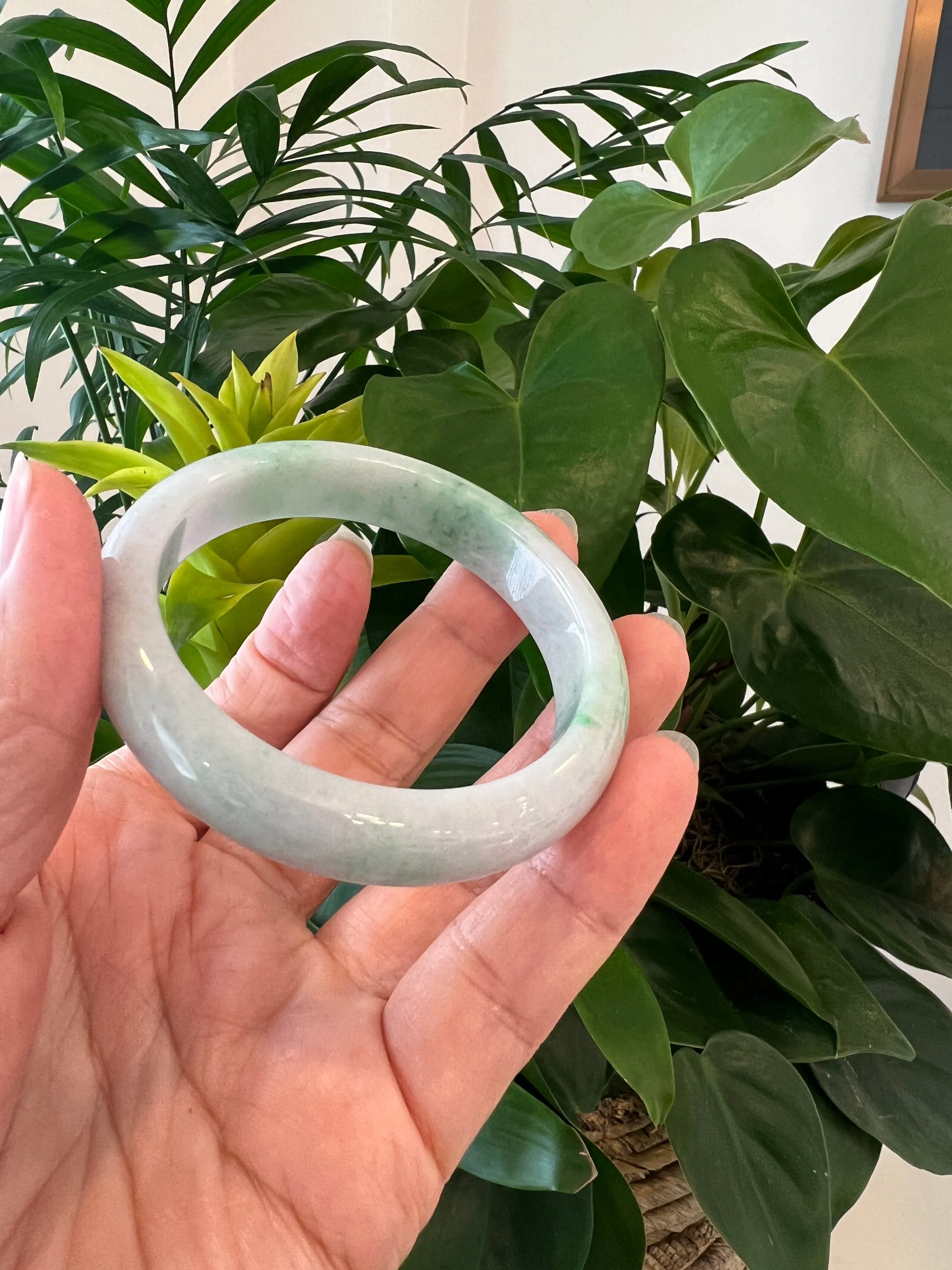 RealJade® "Classic Bangle" Genuine Burmese Green Jadeite Jade Bangle Bracelet (58.48 mm) #195