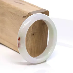 RealJade® "Classic Bangle" Whitish Green Natural Jadeite Jade Bangle (54.21mm ) #572
