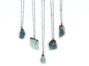 Rough aquamarine necklace | Raw aquamarine jewelry