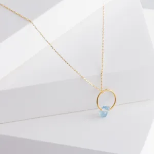 Rough stone aquamarine pendant