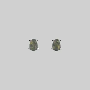 RUNE. Labradorite Slice Silver Earrings