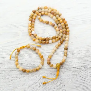 Self-Confidence Yellow Jade Mala & Bracelet Set