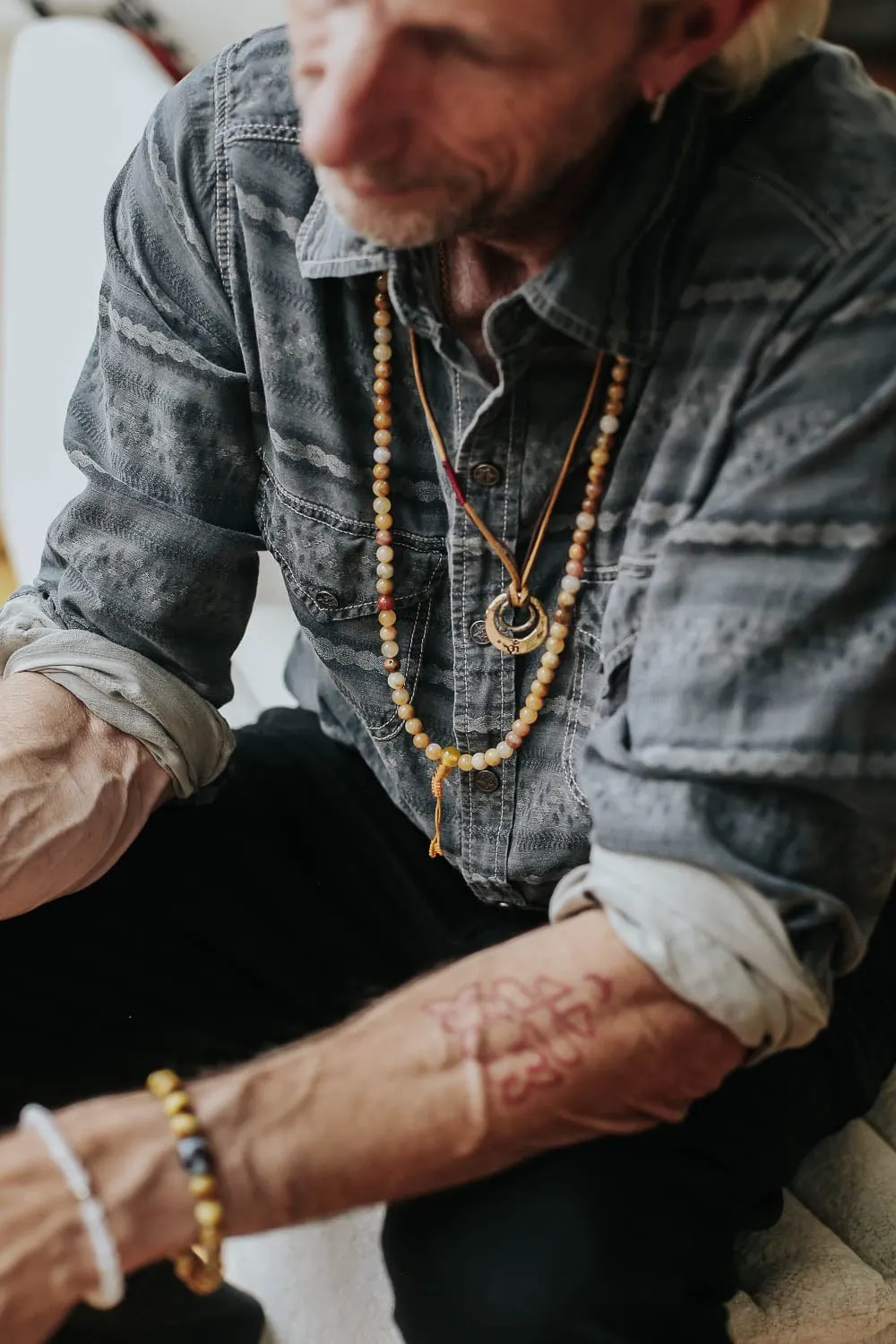 Self-Confidence Yellow Jade Mala & Bracelet Set