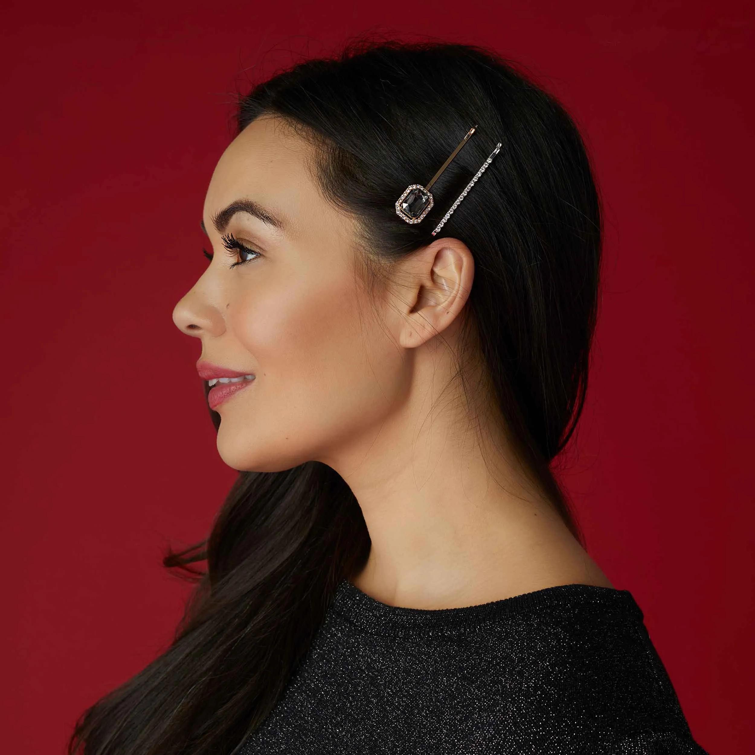 Shelby Hair Clip - Silver/Clear