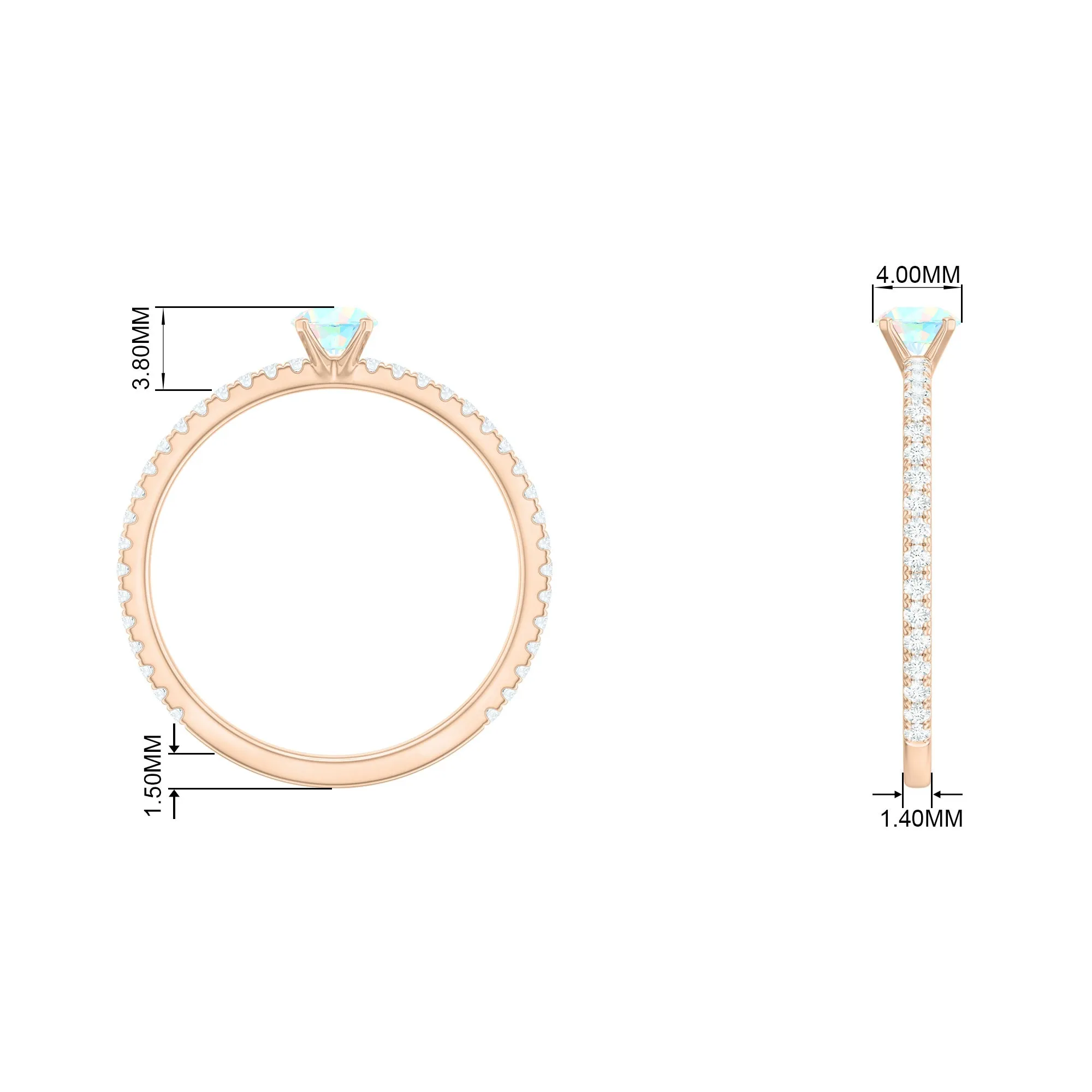 Simple Ethiopian Opal and Diamond Solitaire Ring