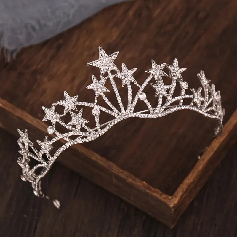 Star Princess Bling Rhinestone Crystal Tiara Crown Hair Accessory
