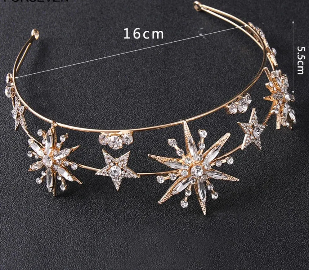 Star Princess Bling Rhinestone Crystal Tiara Crown Hair Accessory