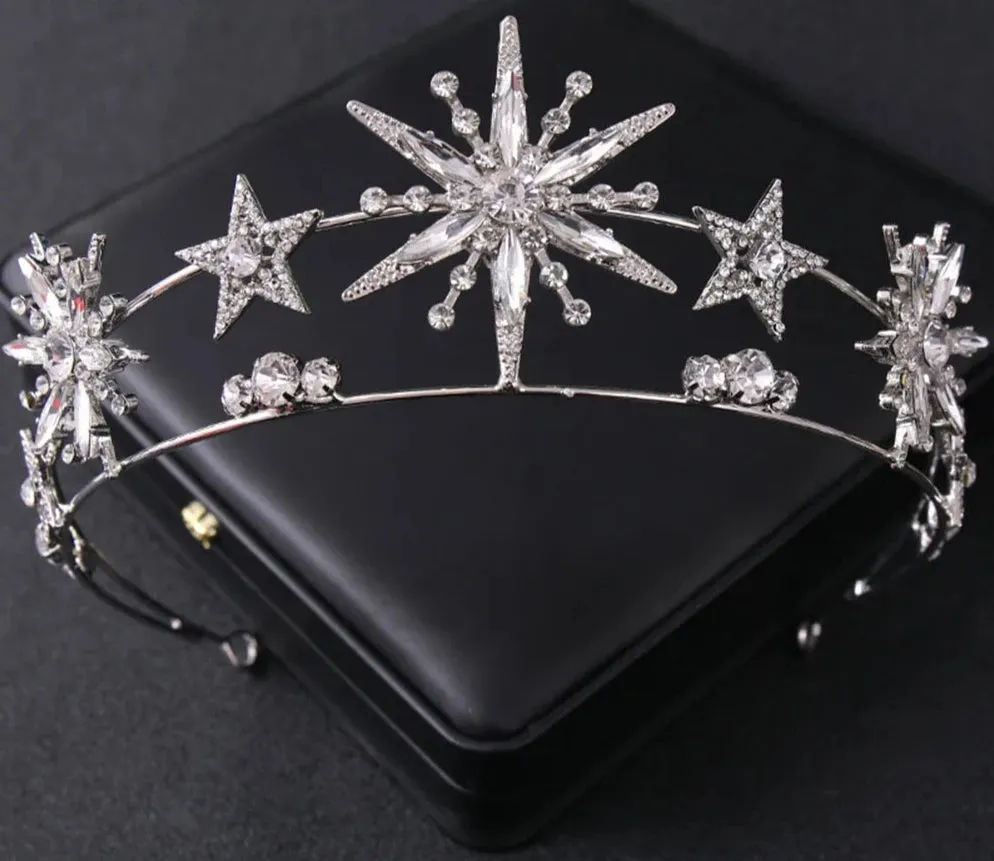 Star Princess Bling Rhinestone Crystal Tiara Crown Hair Accessory