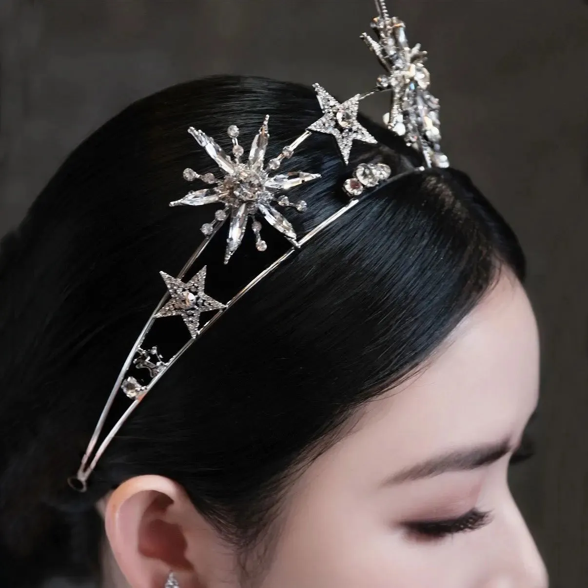 Star Princess Bling Rhinestone Crystal Tiara Crown Hair Accessory