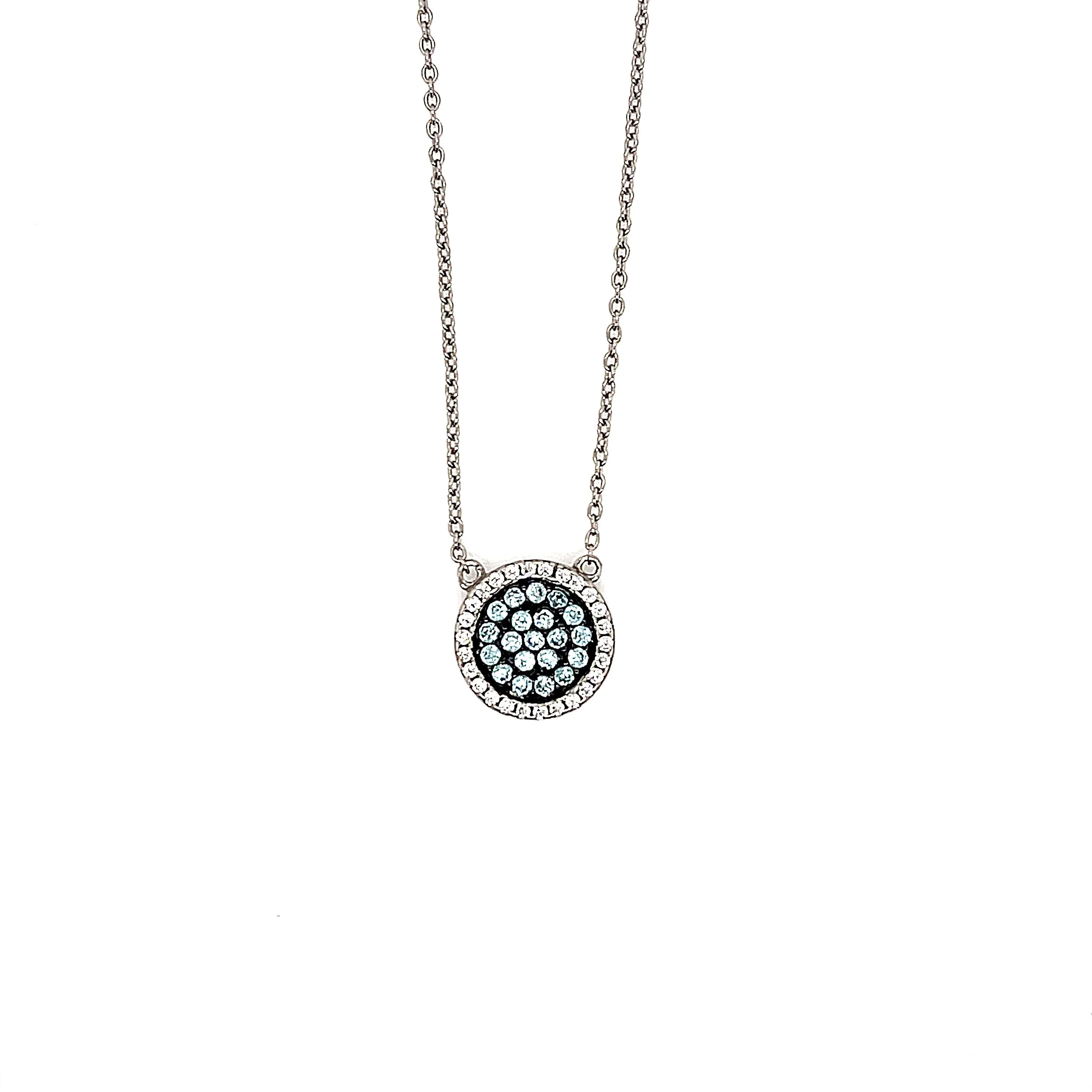 Sterling Silver Greek Style Evil Eye Necklace