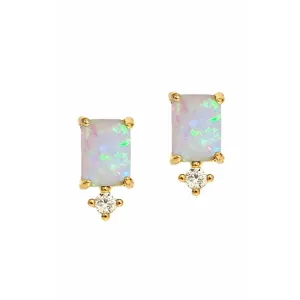 TAI Gold & Opal Mini CZ Stud