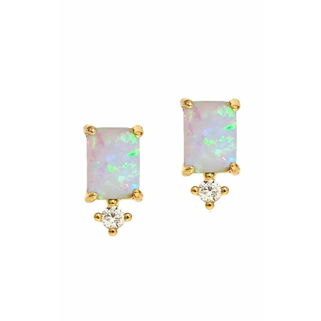 TAI Gold & Opal Mini CZ Stud