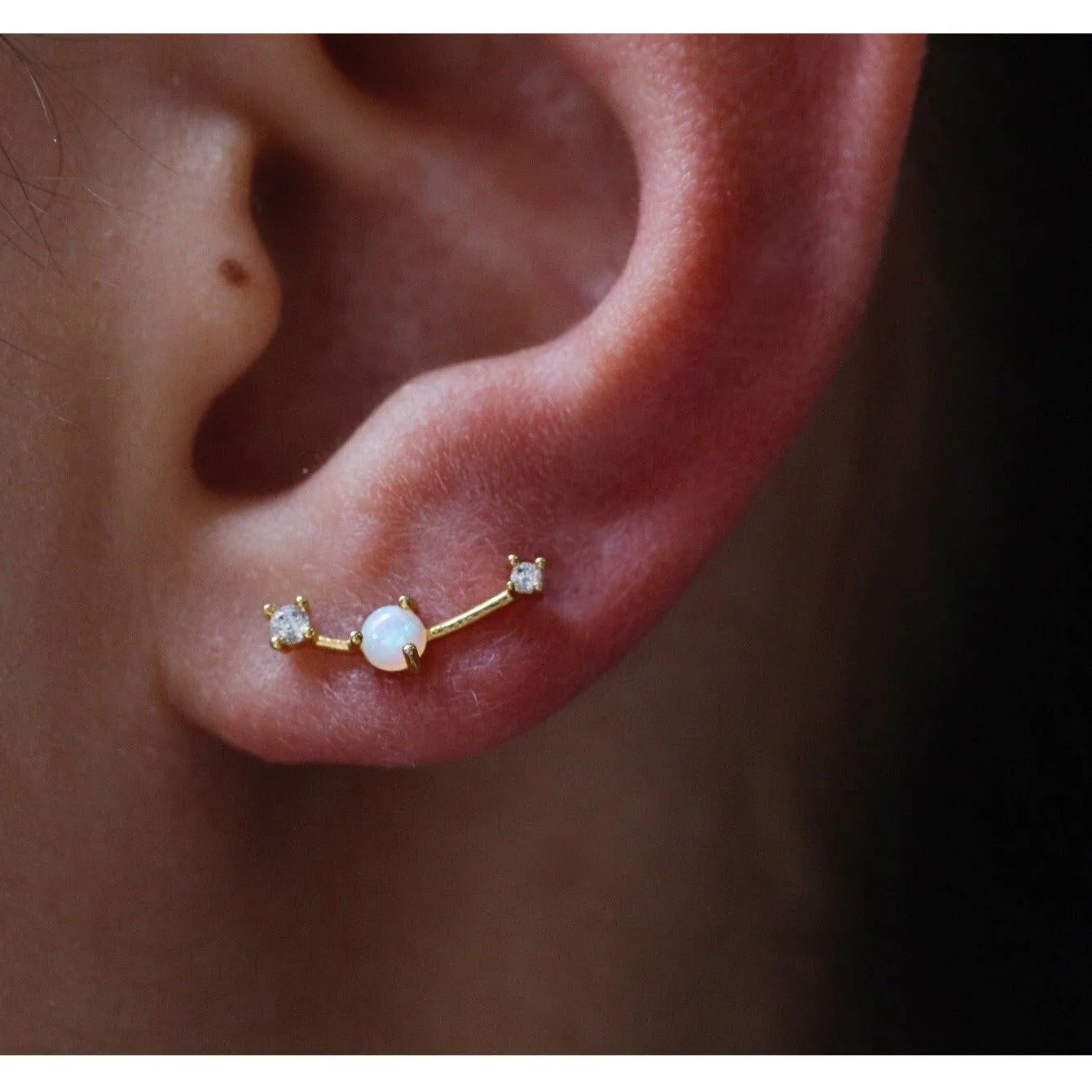 TAI Opal Ear Climber with CZ Accents