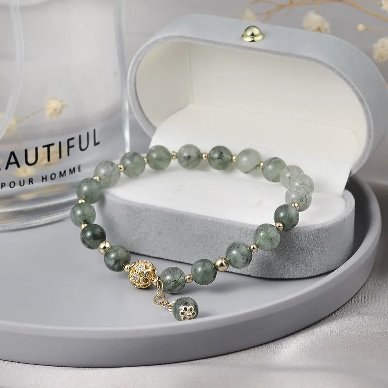 Tassel Light Luxury Green Hair Crystal Bracelet