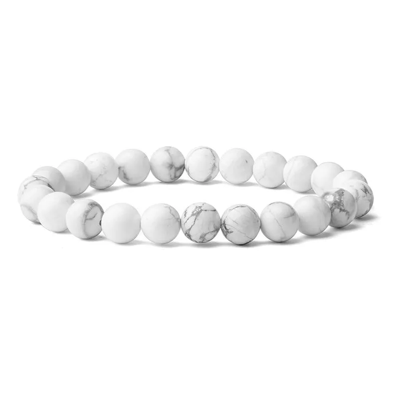 Tiger Eye Stone Volcanic Stone White Pine Frosted Stone Couple Bracelet