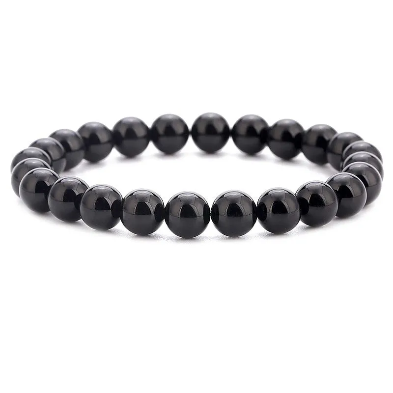 Tiger Eye Stone Volcanic Stone White Pine Frosted Stone Couple Bracelet