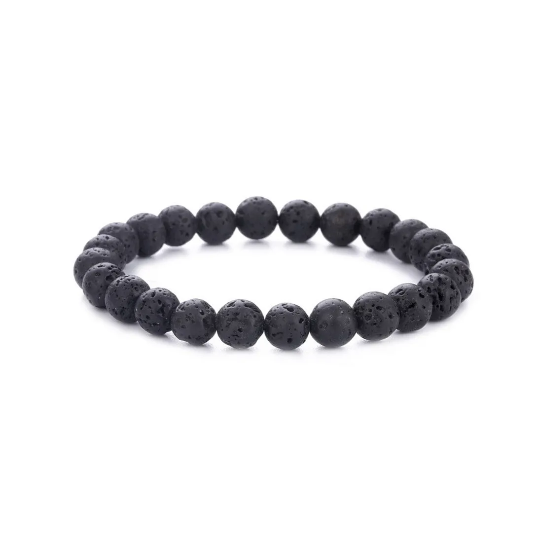 Tiger Eye Stone Volcanic Stone White Pine Frosted Stone Couple Bracelet