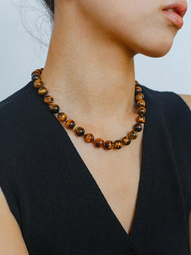 Tiger's Eye Stone Drop Earrings