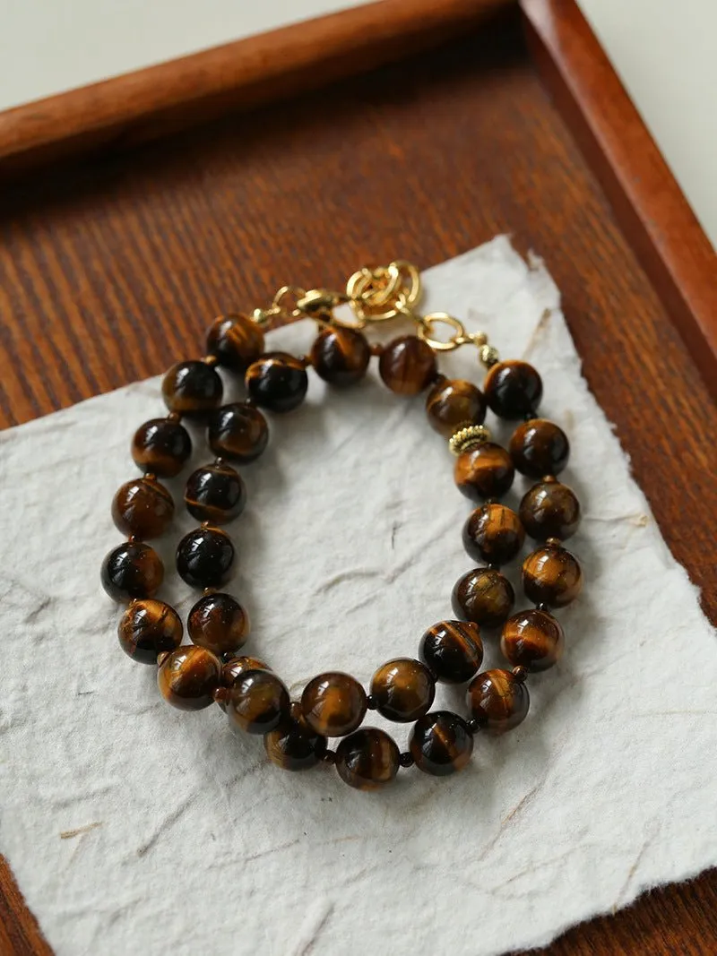 Tiger's Eye Stone Drop Earrings