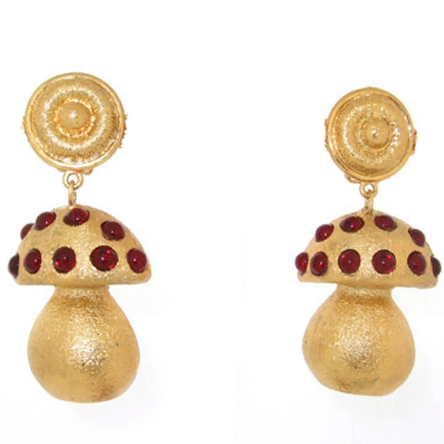 Toadstool Earrings with red glass