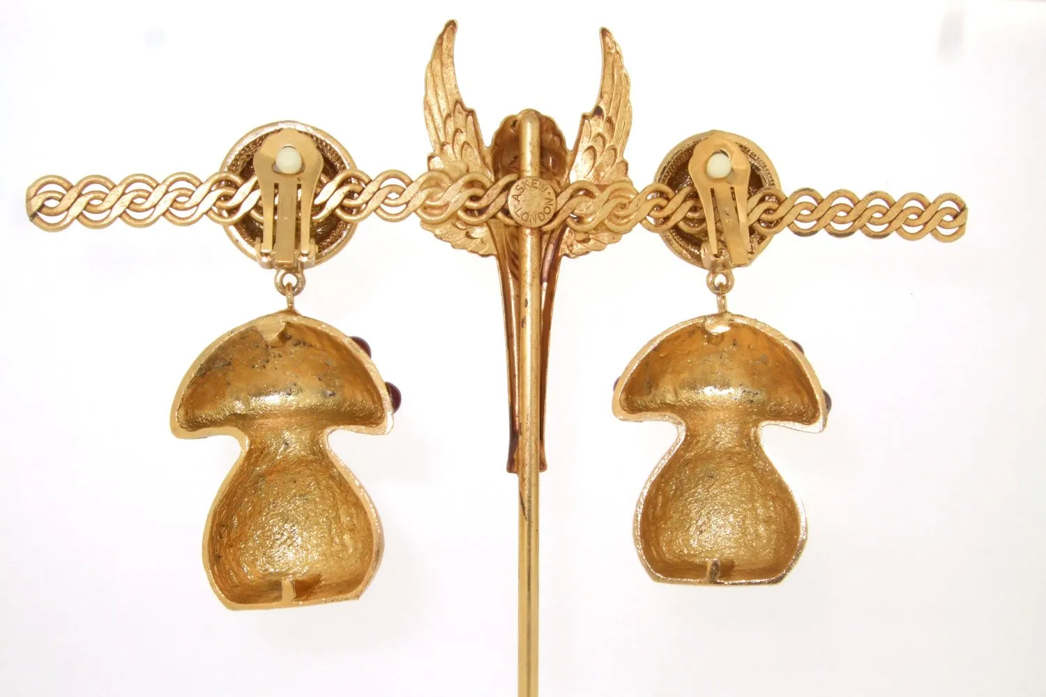 Toadstool Earrings with red glass