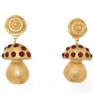 Toadstool Earrings with red glass