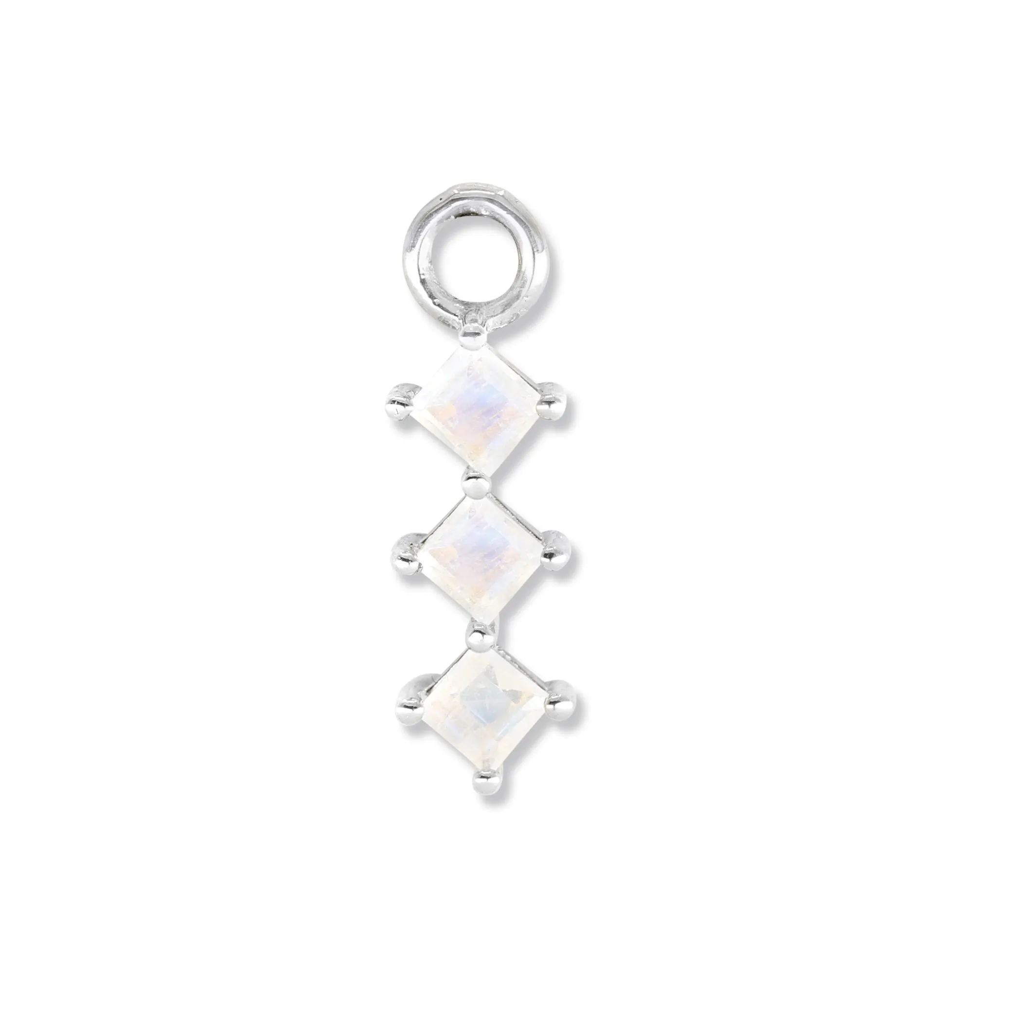 Trio Moonstone Silver Charm