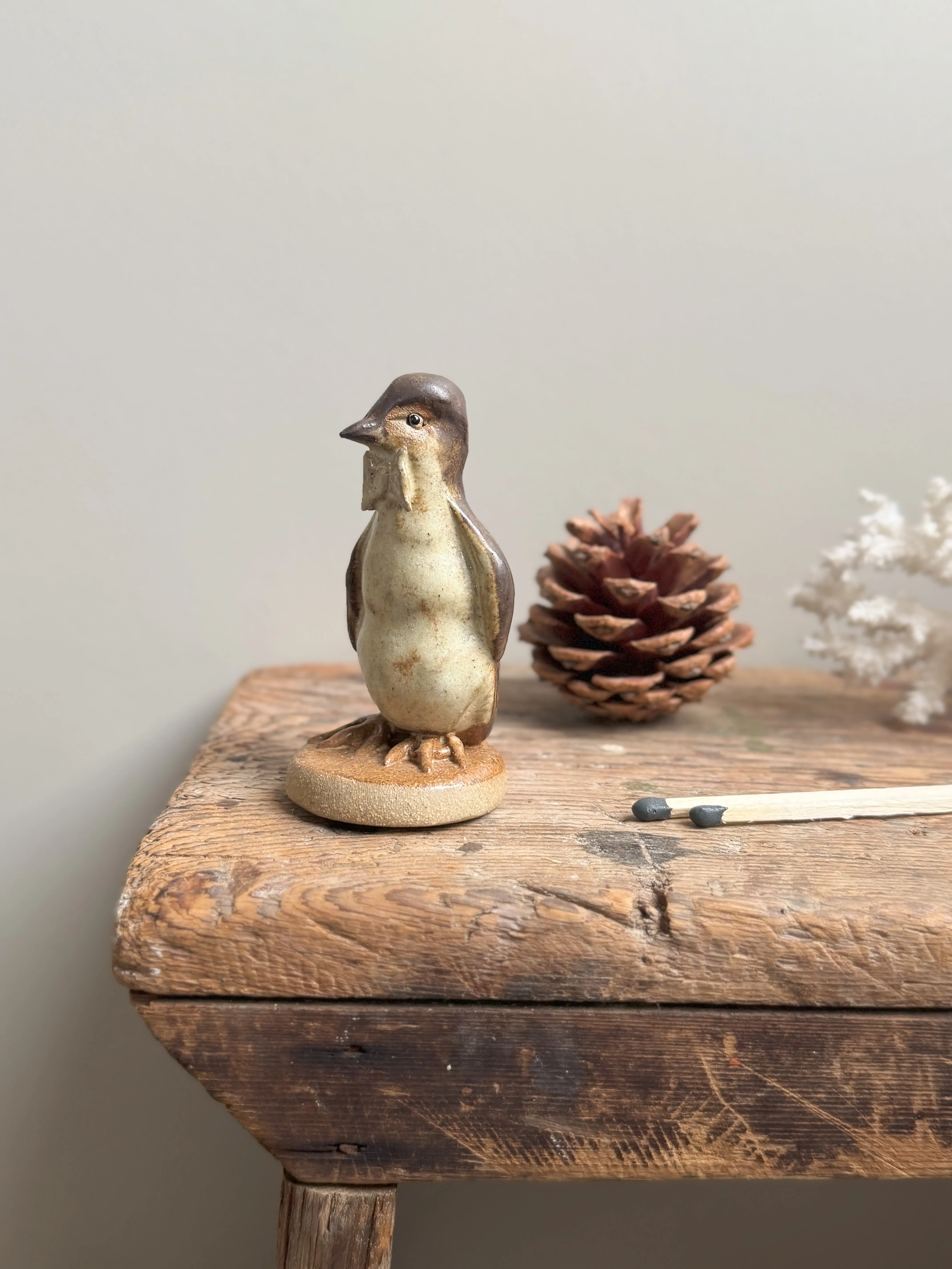 Unique Studio Pottery Penguin Sculpture