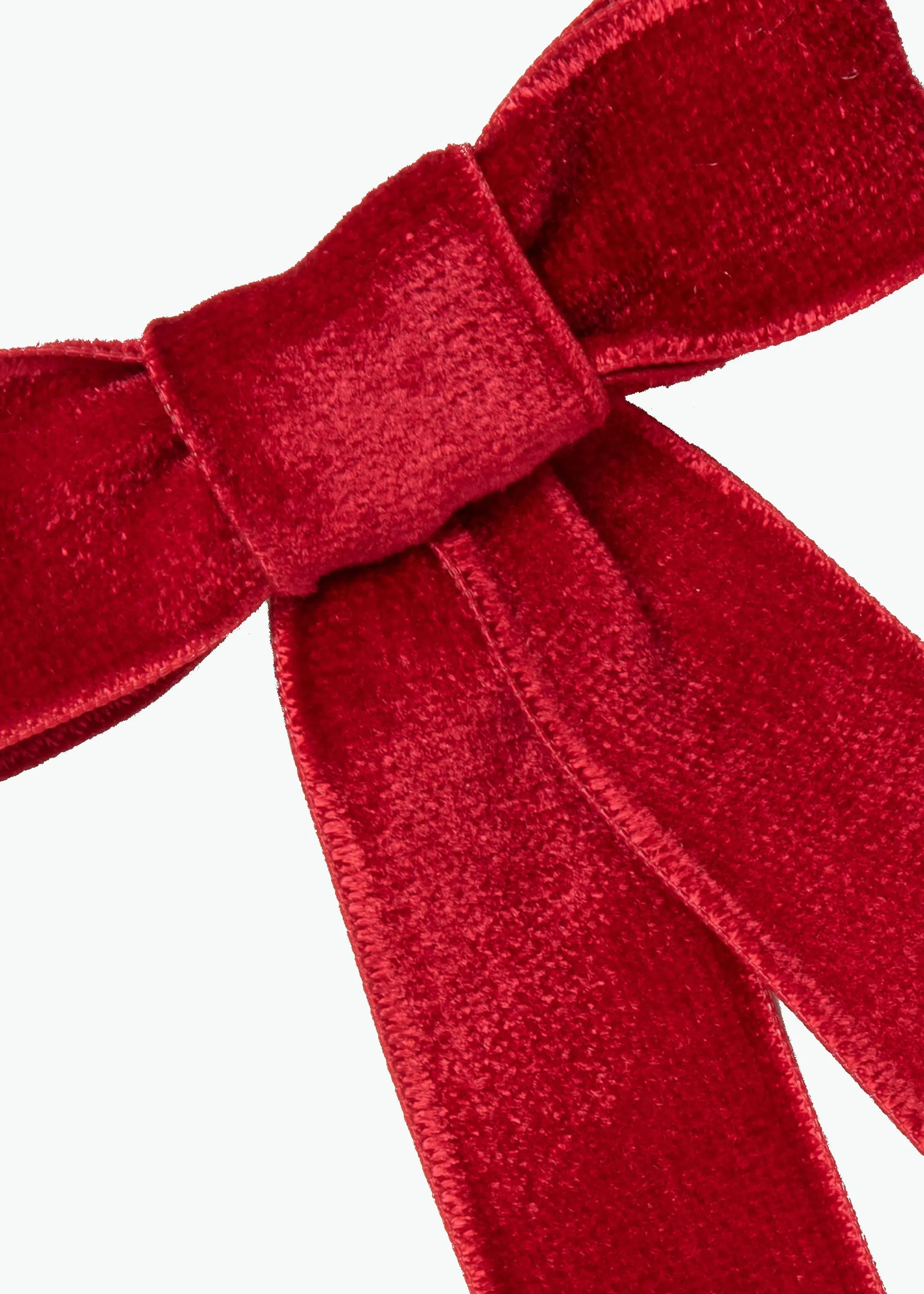 Velvet Bow Barrette -- Rouge