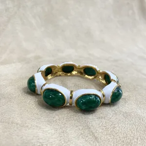 Vintage Jade green and white bracelet by Robert