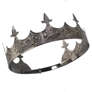 Vintage Royal King Crown For Men Round  Metal Costume Crown
