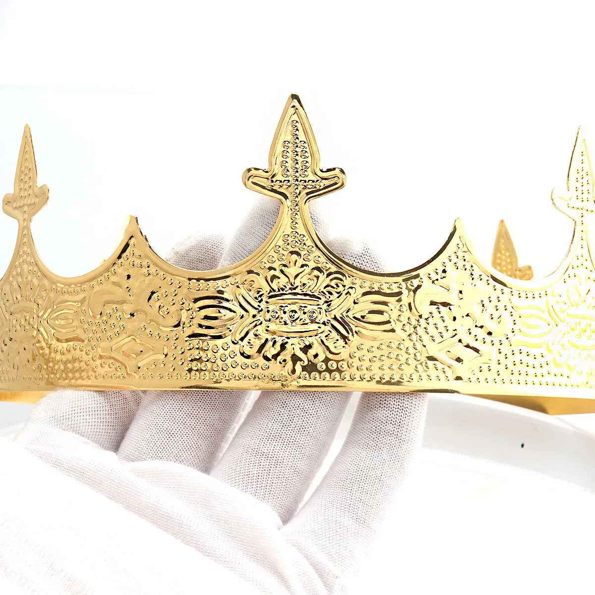 Vintage Royal King Crown For Men Round  Metal Costume Crown