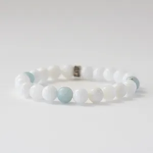 White light Gemstone Bracelet with Jade & Amazonite