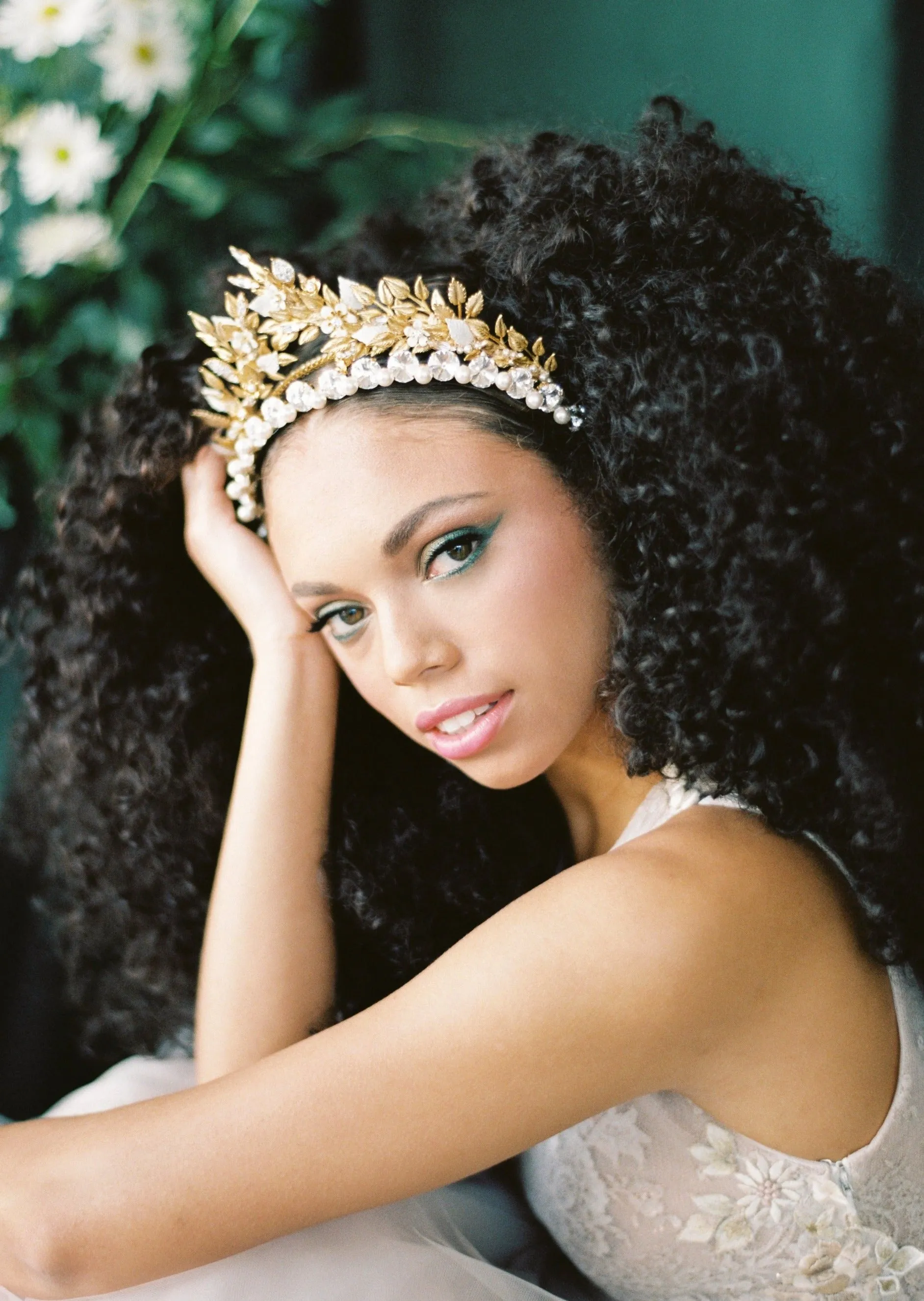 WILDFLOWER Crystal & Pearl Vine and Floral Crown