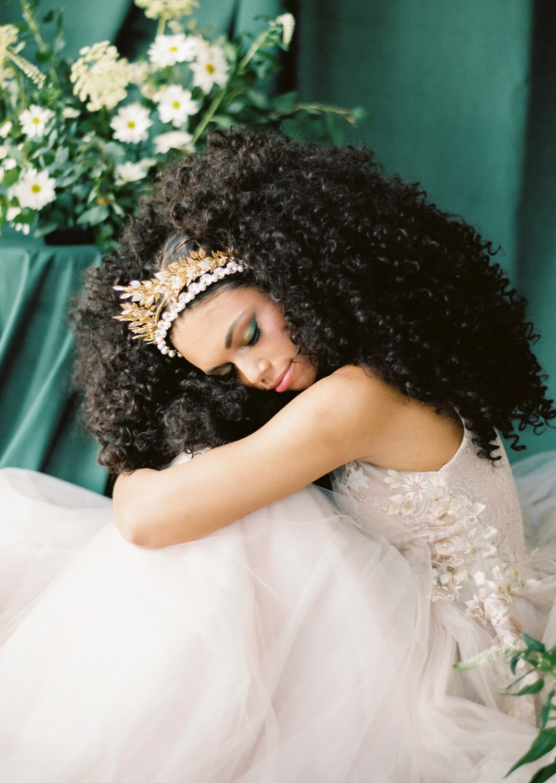 WILDFLOWER Crystal & Pearl Vine and Floral Crown