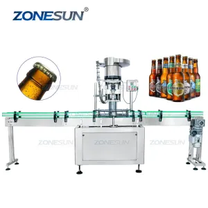 ZS-XG440E Automatic Beer Bottle Crown Auluminium Caps Crimping Pressing Capping Machine For Soda Water Drinks